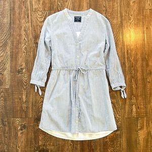 Abercrombie and Fitch Blue Stripe Cotton/Linen Dress